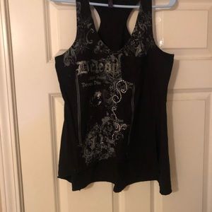 Tank top with rhinestone